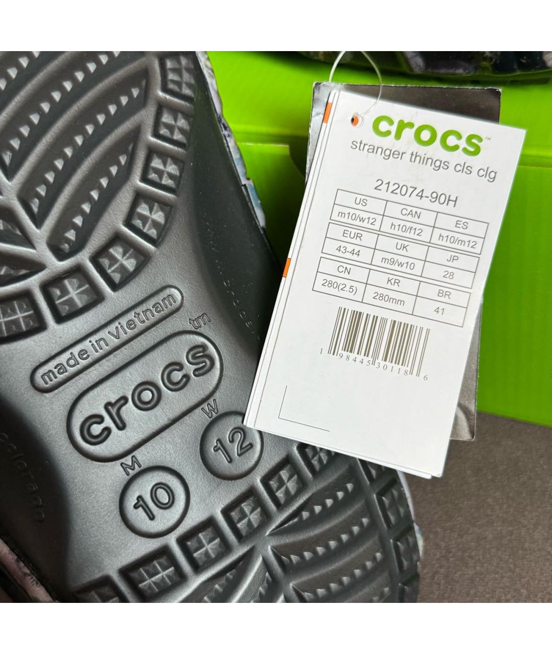 CROCS Черные резиновые шлепанцы, фото 7