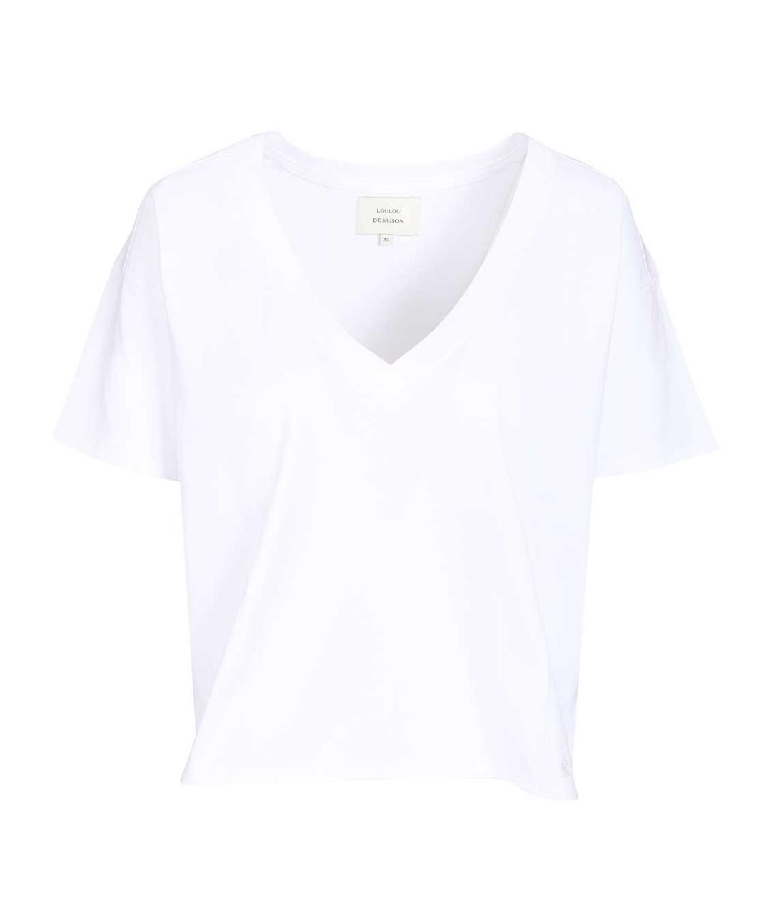 LOULOU STUDIO Белая хлопковая футболка, фото 1