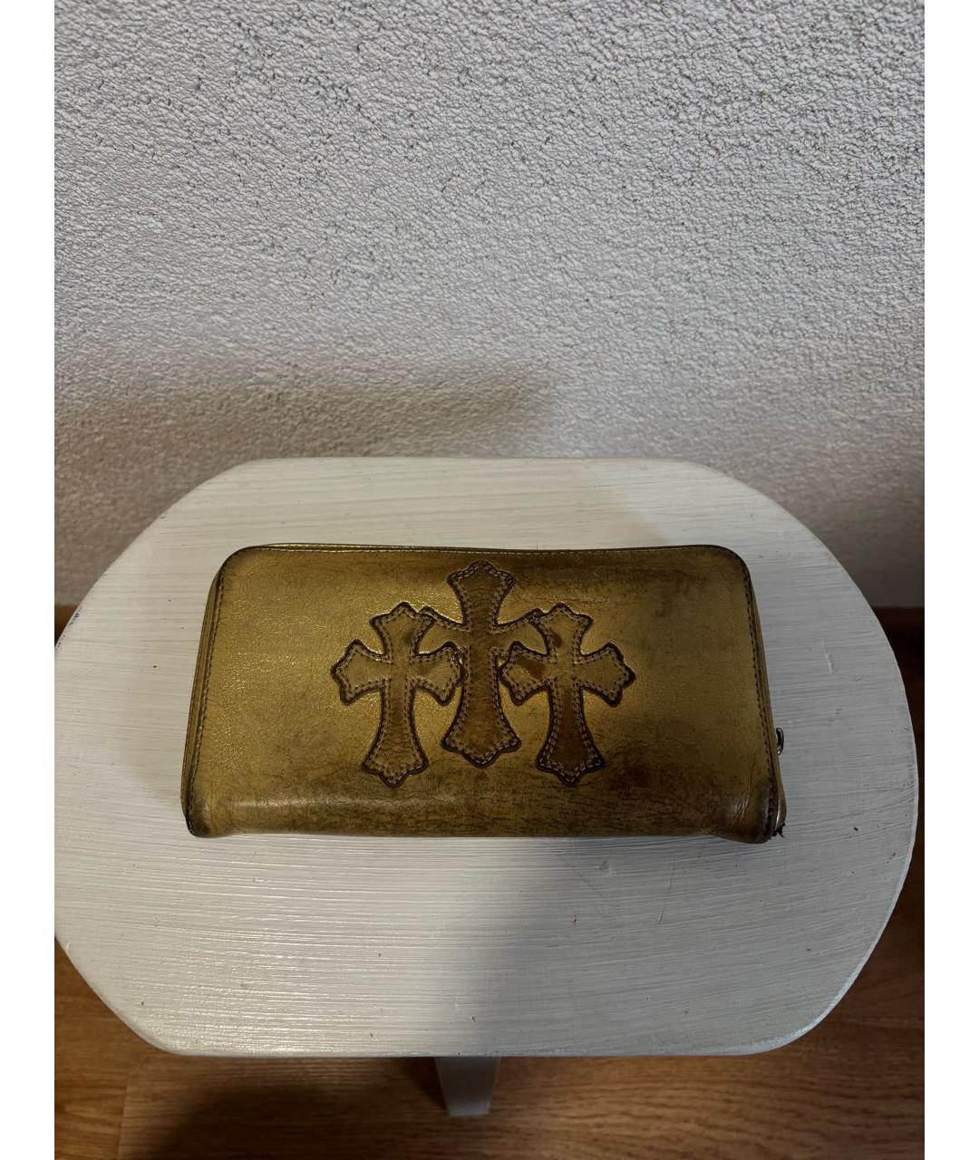 CHROME HEARTS Золотой кожаный кошелек, фото 7