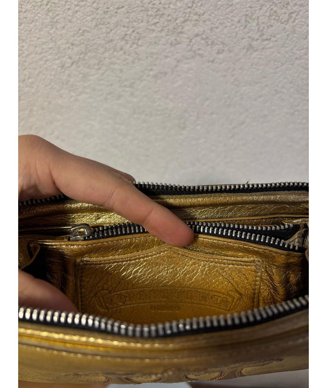 CHROME HEARTS Золотой кожаный кошелек, фото 6