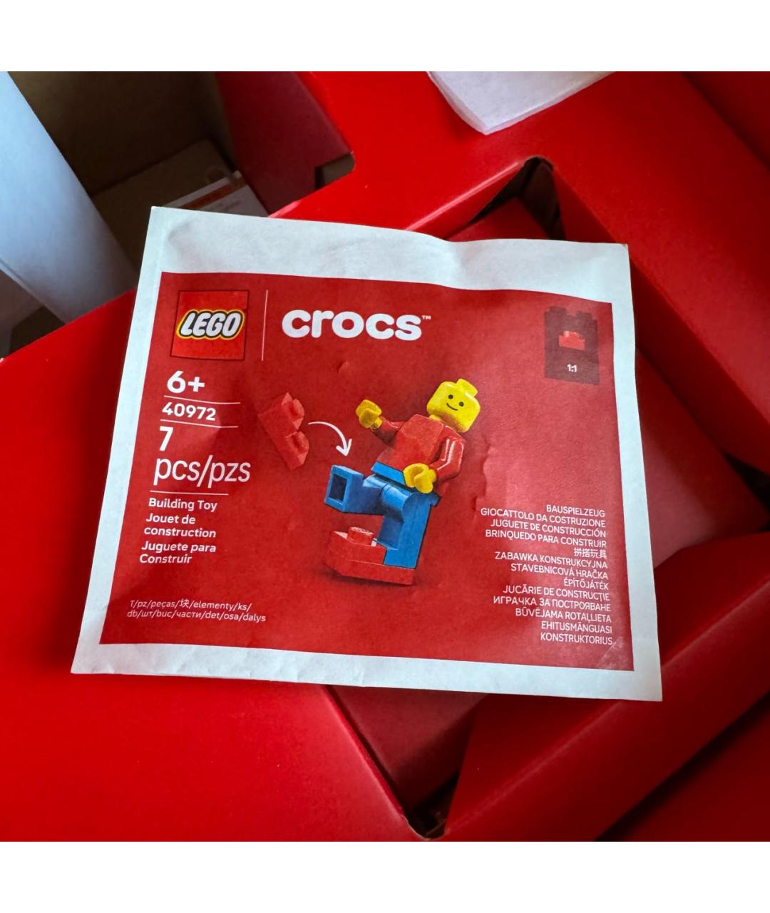 CROCS Красные резиновые шлепанцы, фото 6