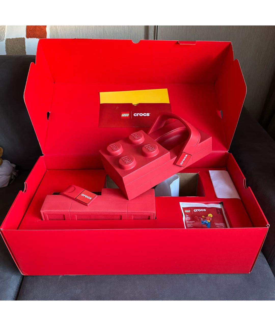 CROCS Красные резиновые шлепанцы, фото 4