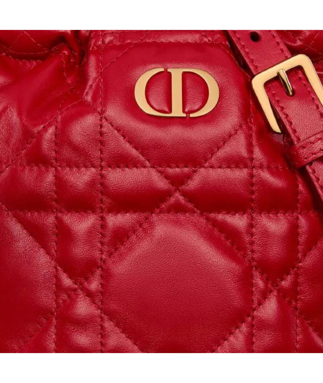 CHRISTIAN DIOR Красная кожаная сумка через плечо, фото 6