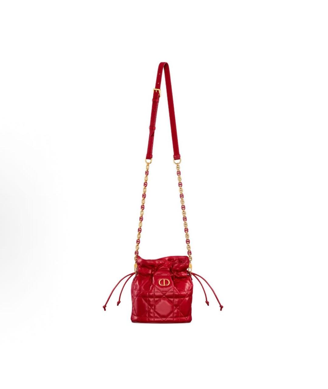 CHRISTIAN DIOR Красная кожаная сумка через плечо, фото 2