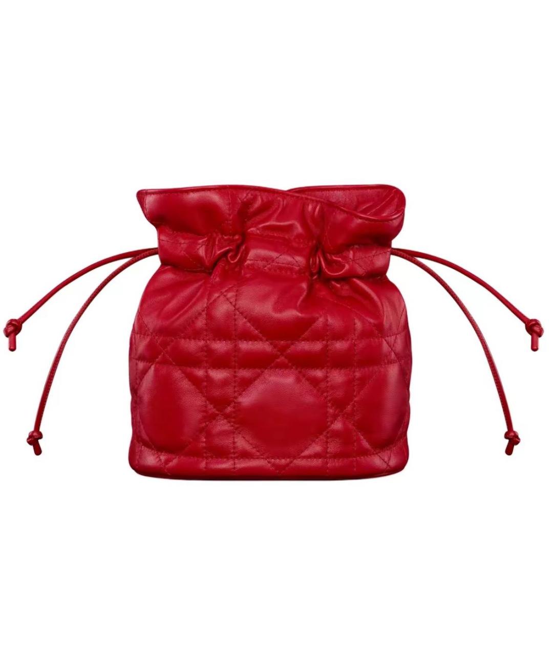 CHRISTIAN DIOR Красная кожаная сумка через плечо, фото 5