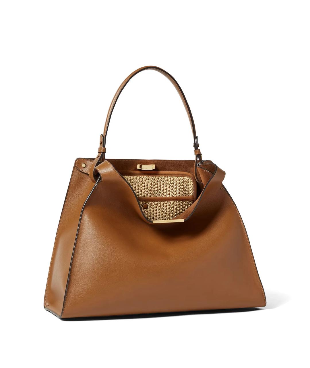 FENDI Коричневая кожаная сумка тоут, фото 2