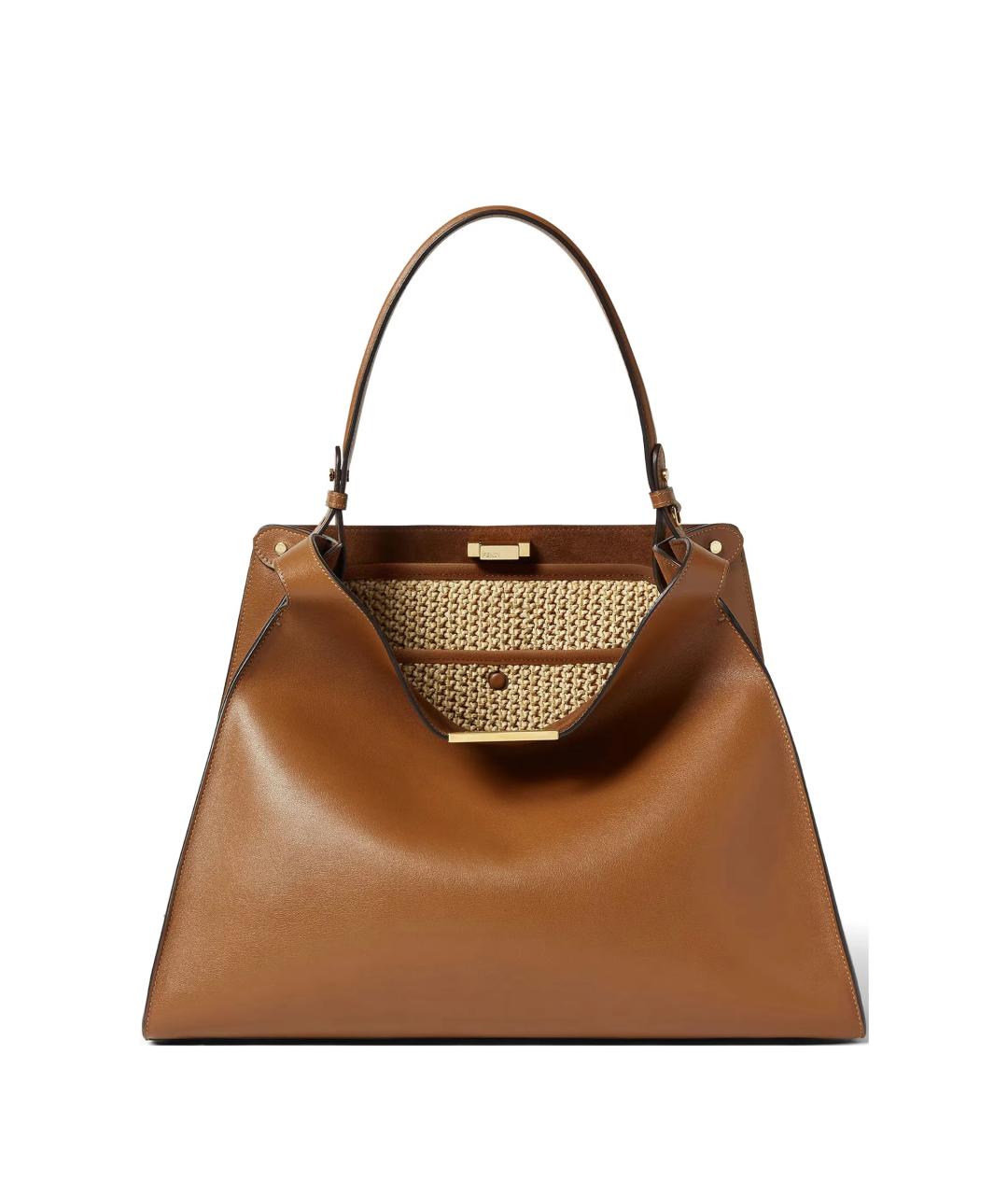 FENDI Коричневая кожаная сумка тоут, фото 1