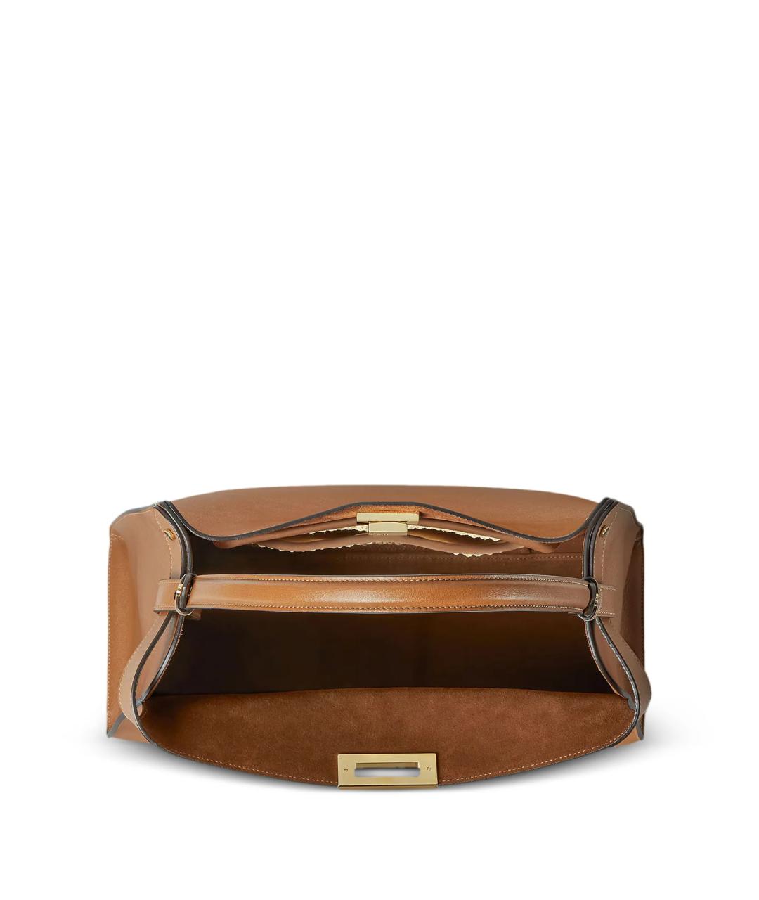 FENDI Коричневая кожаная сумка тоут, фото 4