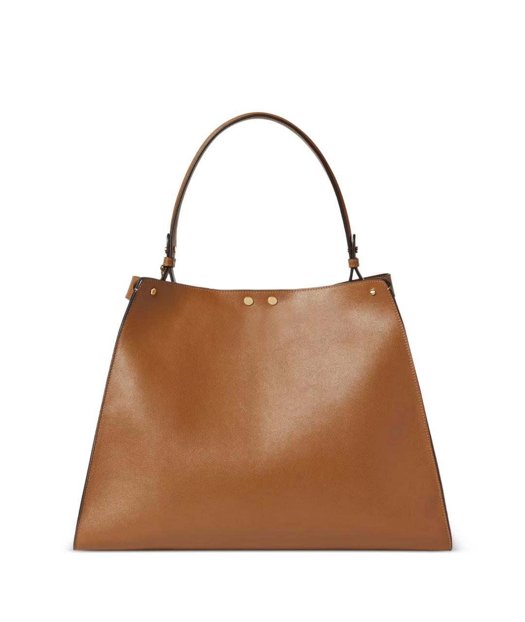 FENDI Коричневая кожаная сумка тоут, фото 5
