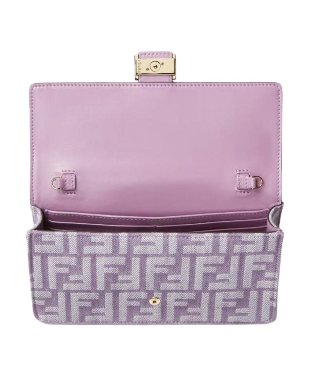 FENDI Фиолетовая тканевая сумка через плечо, фото 4
