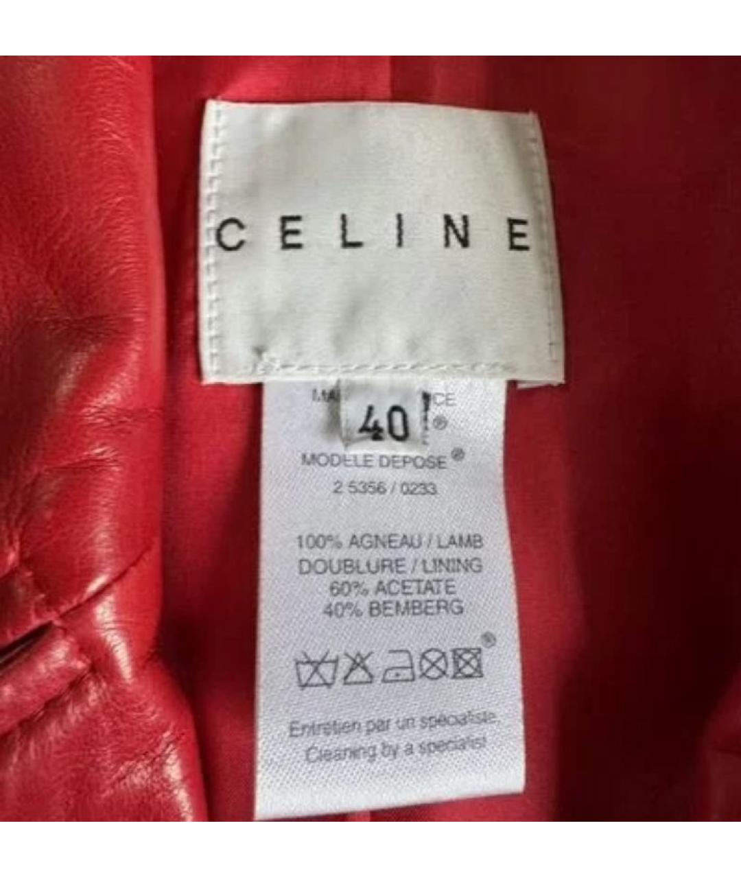 CELINE Красная кожаная куртка, фото 5