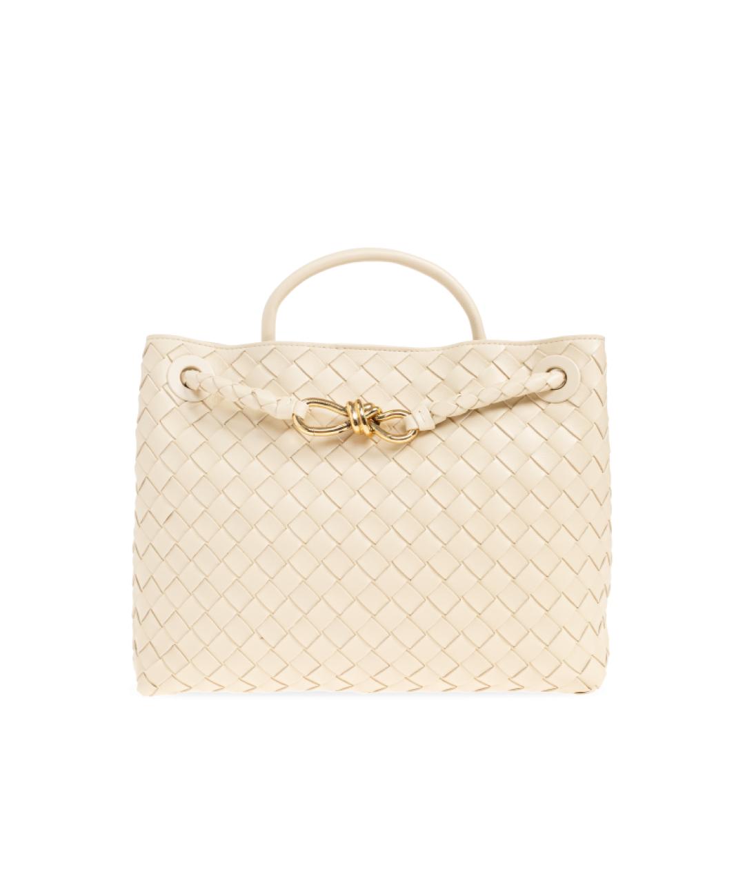 BOTTEGA VENETA Бежевая кожаная сумка с короткими ручками, фото 1