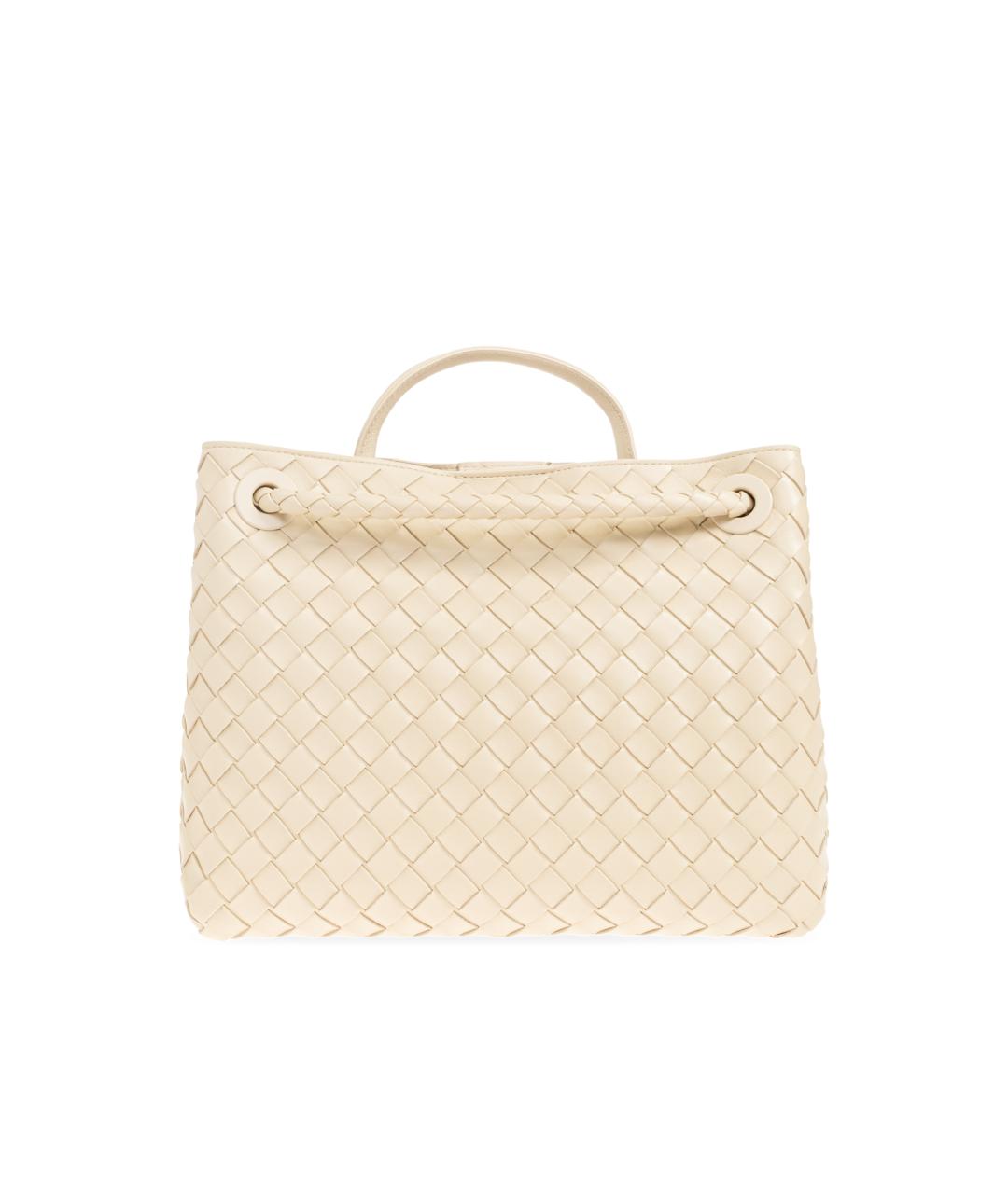 BOTTEGA VENETA Бежевая кожаная сумка с короткими ручками, фото 2