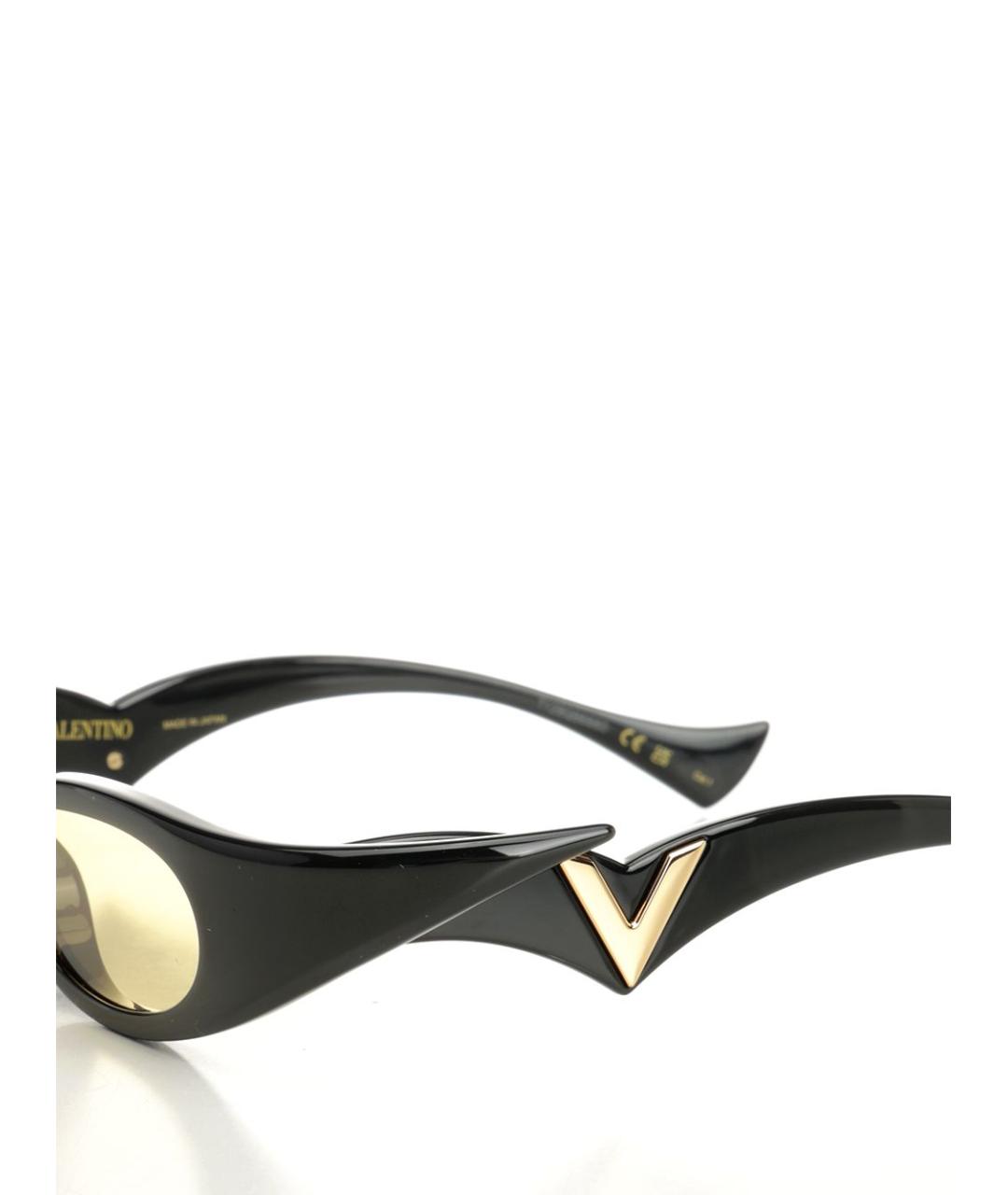 VALENTINO Черные пластиковые солнцезащитные очки, фото 3