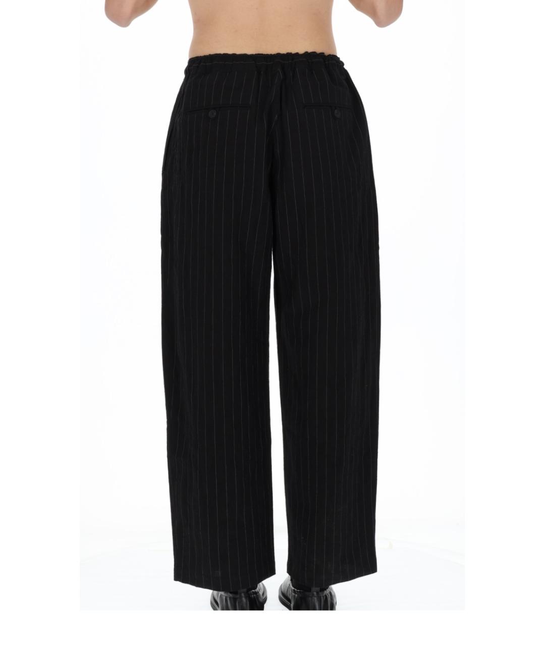 STUDIO NICHOLSON Черные хлопковые повседневные брюки, фото 2