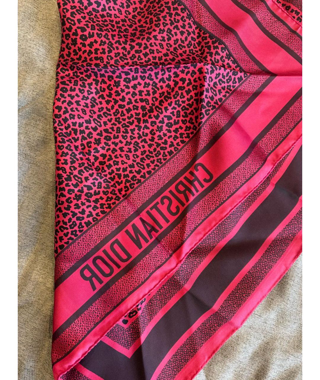 CHRISTIAN DIOR Розовый шелковый платок, фото 3