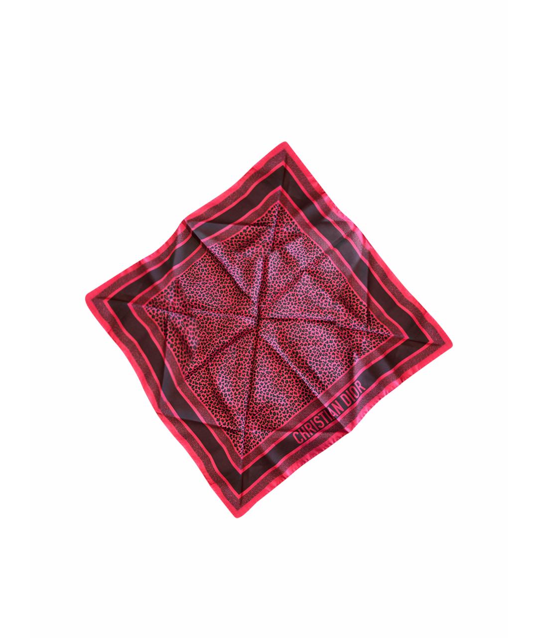 CHRISTIAN DIOR Розовый шелковый платок, фото 1