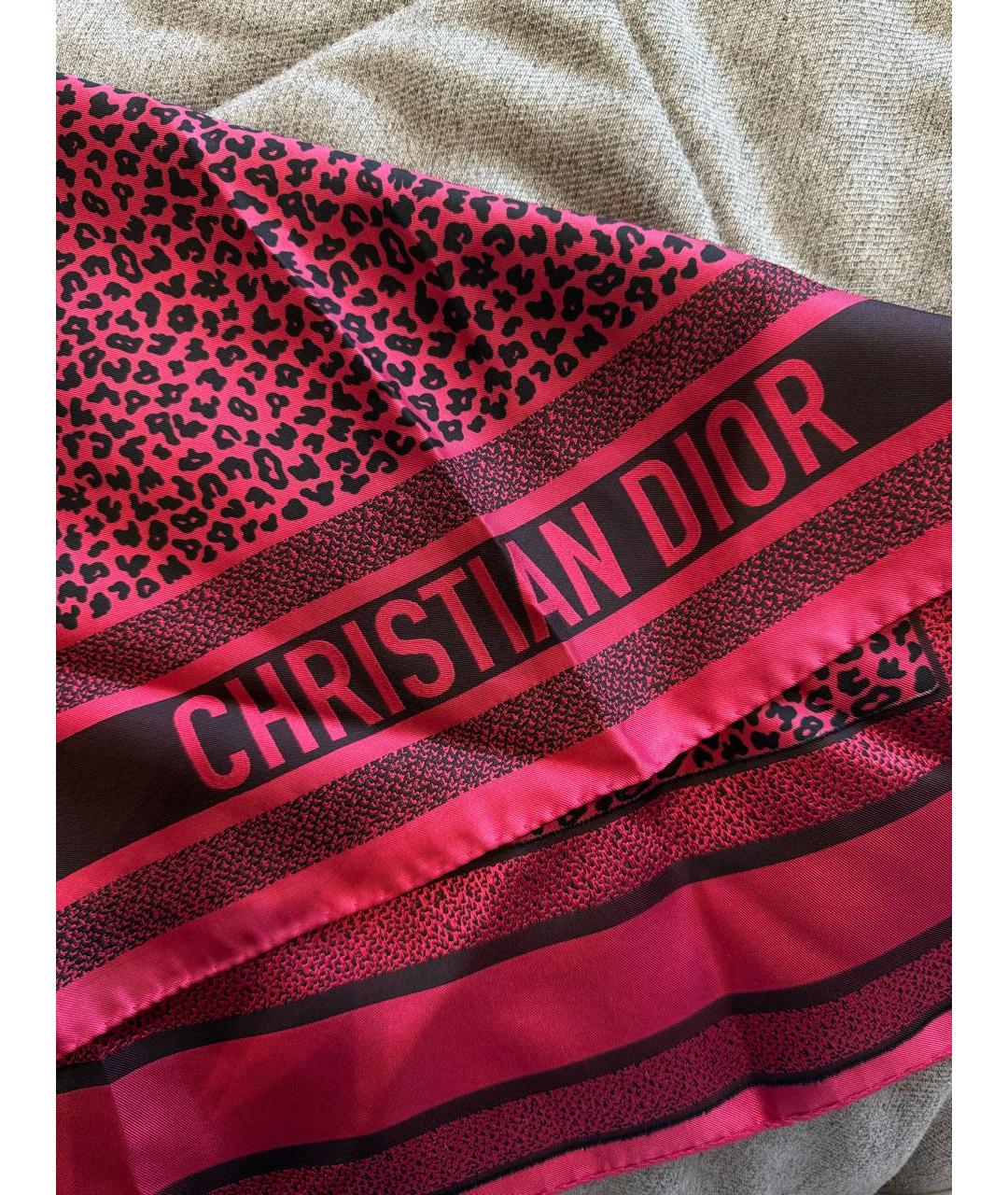 CHRISTIAN DIOR Розовый шелковый платок, фото 2