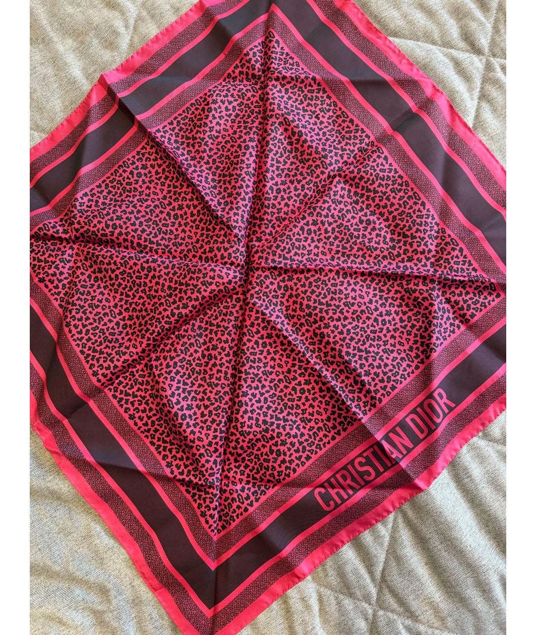 CHRISTIAN DIOR Розовый шелковый платок, фото 5