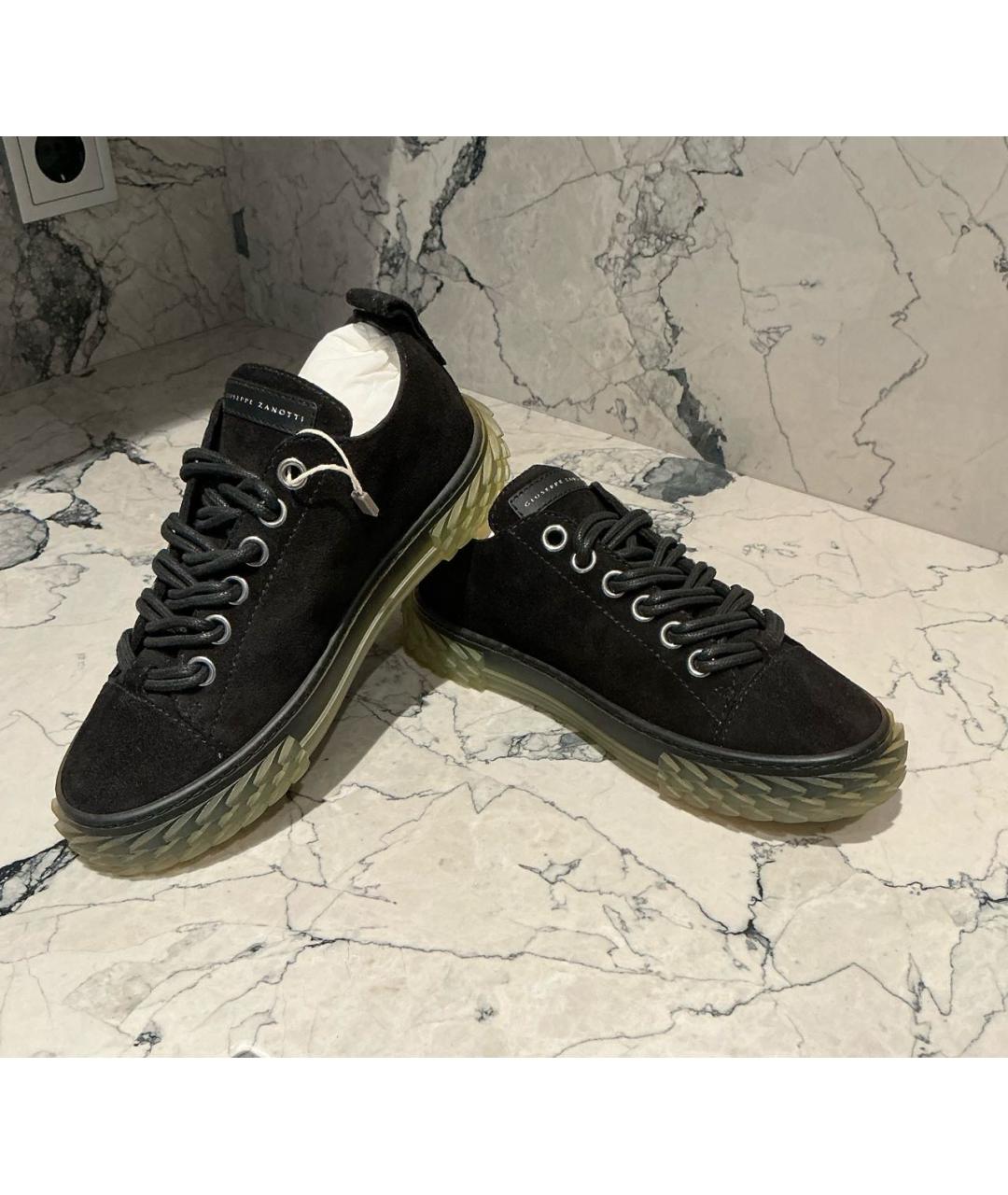 GIUSEPPE ZANOTTI DESIGN Черные замшевые кеды, фото 5