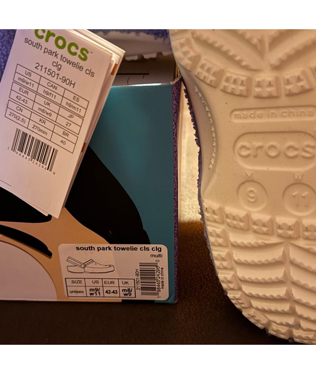 CROCS Фиолетовые резиновые шлепанцы, фото 6