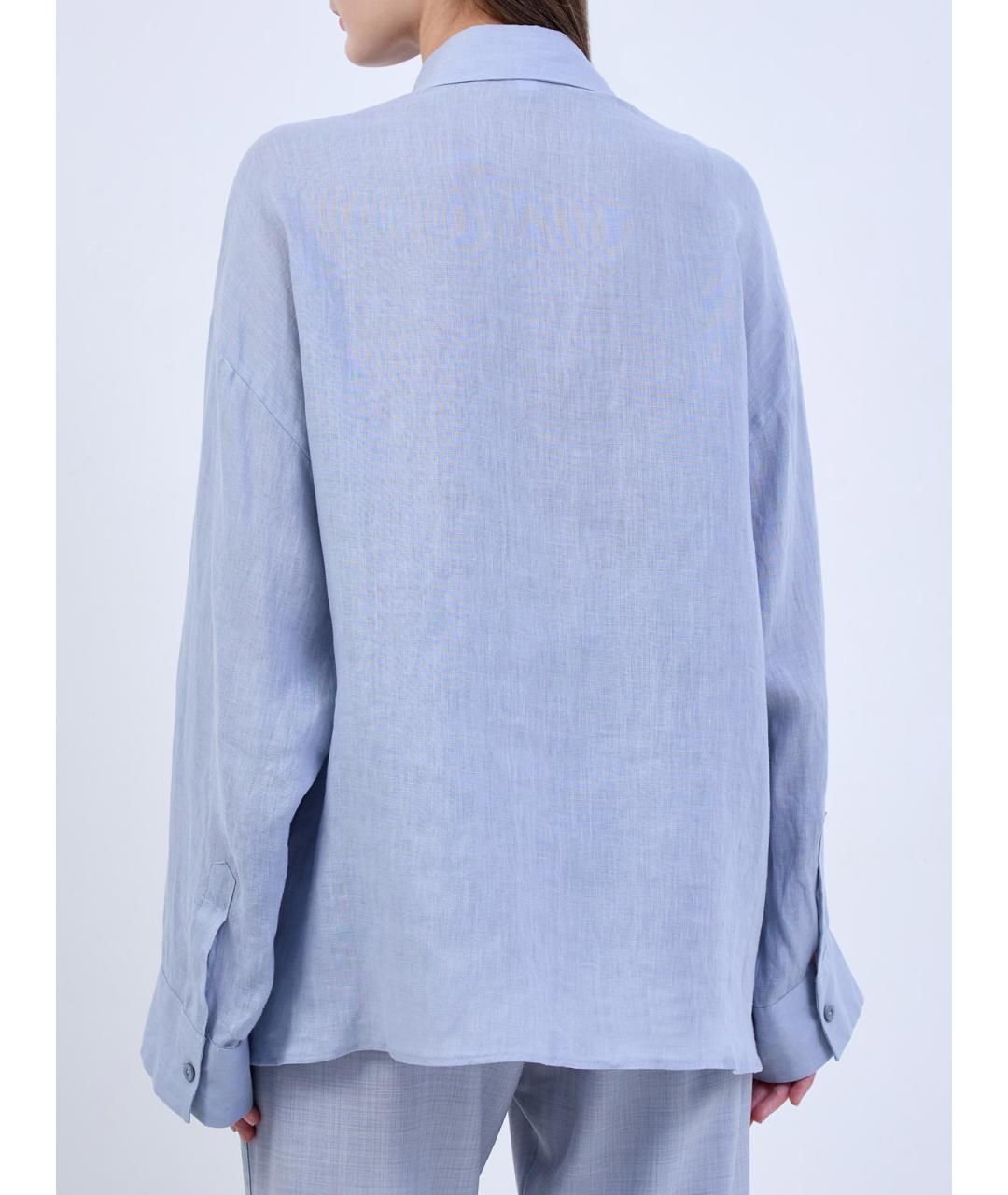 ELEVENTY Голубая льняная рубашка, фото 4
