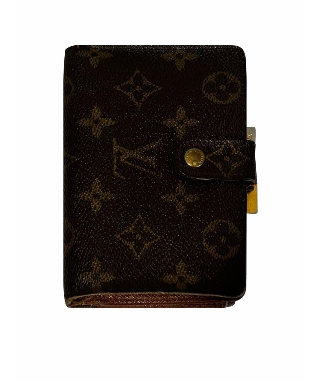 LOUIS VUITTON Коричневый кожаный кошелек, фото 1