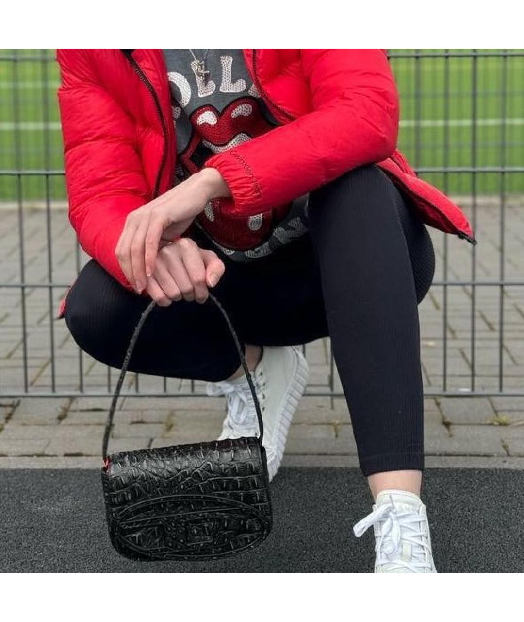 DIESEL Черная кожаная сумка с короткими ручками, фото 4