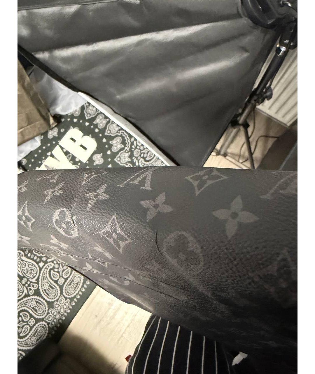 LOUIS VUITTON Черная кожаная сумка на плечо, фото 7