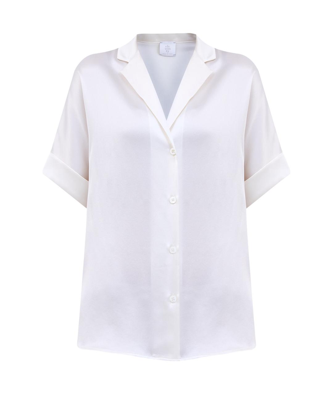 ELEVENTY Белая шелковая рубашка, фото 1