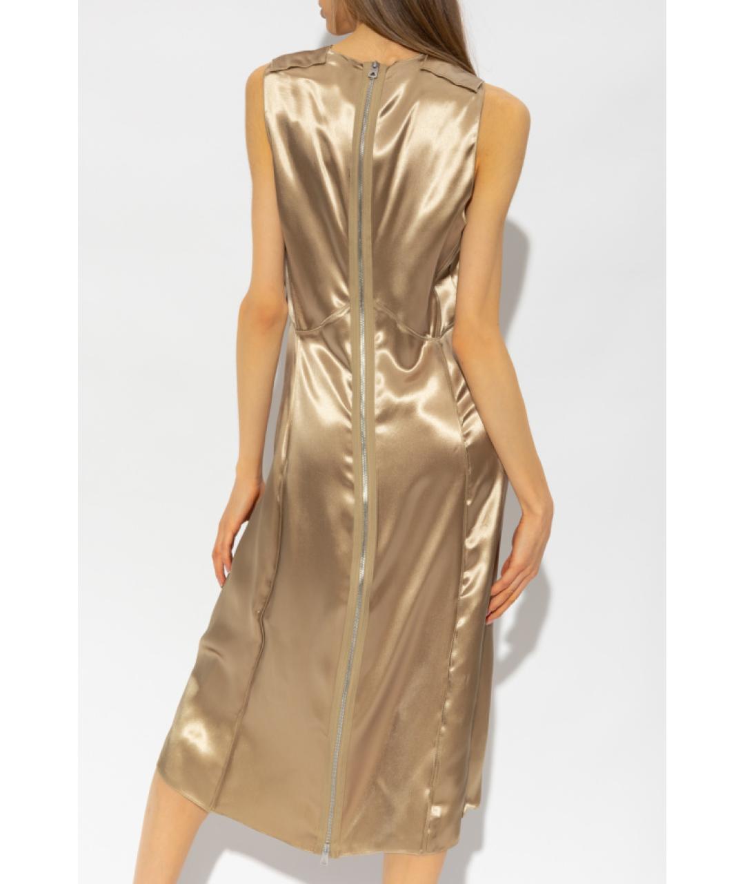 BOTTEGA VENETA Золотое вискозное коктейльное платье, фото 3