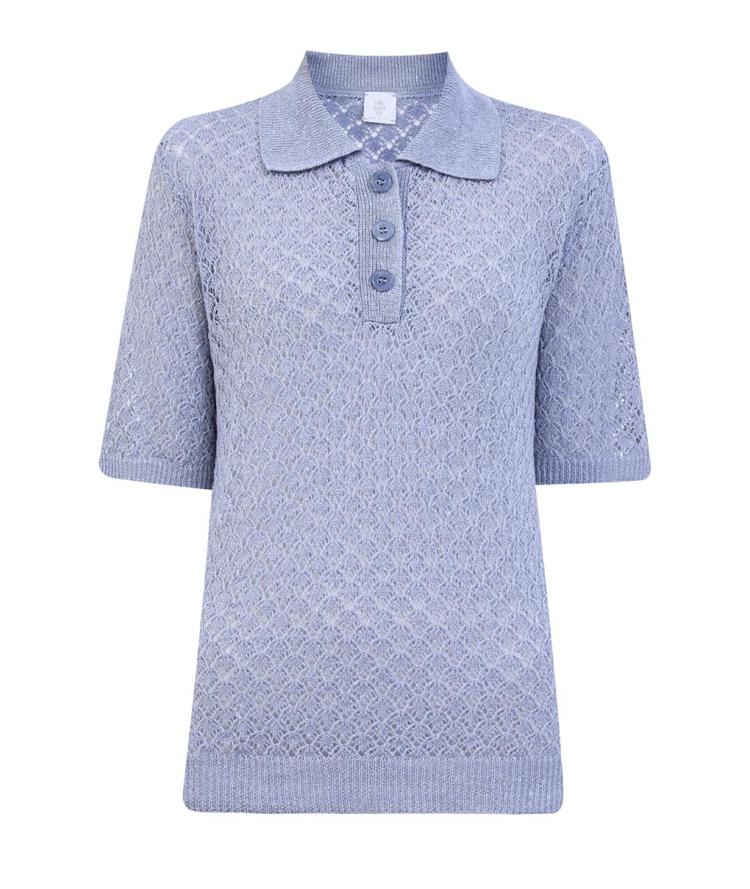 ELEVENTY Голубая льняная футболка, фото 1