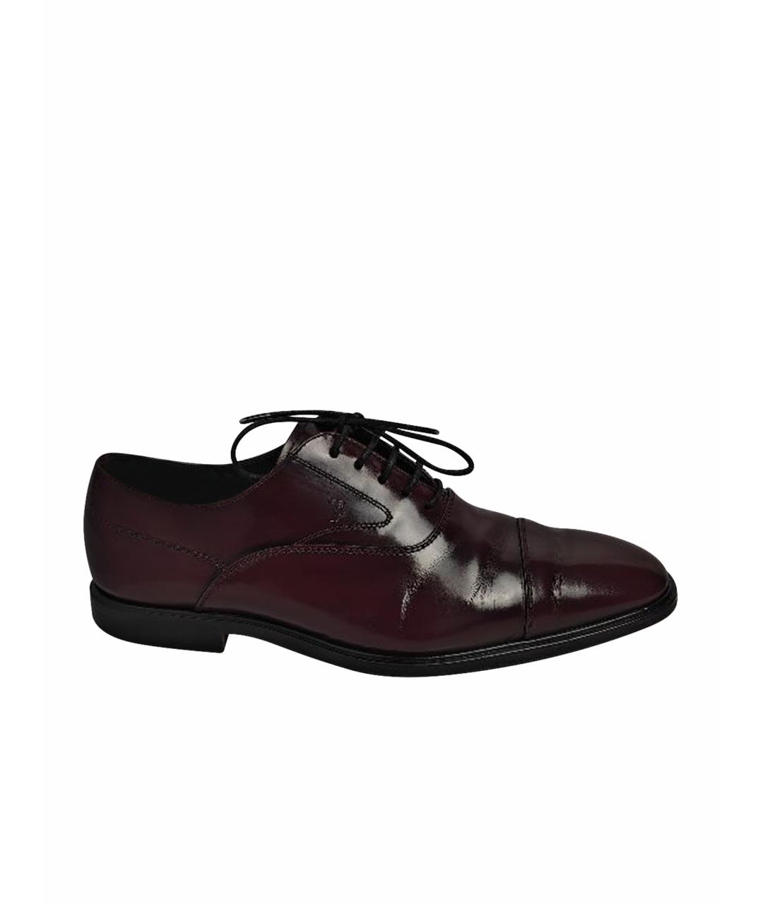 TOD'S Бордовые кожаные туфли, фото 1