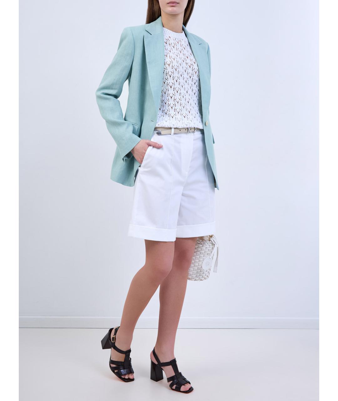 ELEVENTY Белые хлопковые шорты, фото 2