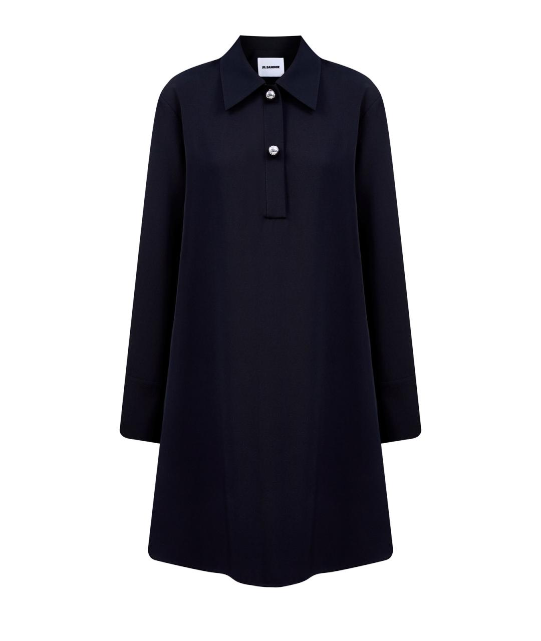 JIL SANDER Черное шерстяное повседневное платье, фото 1