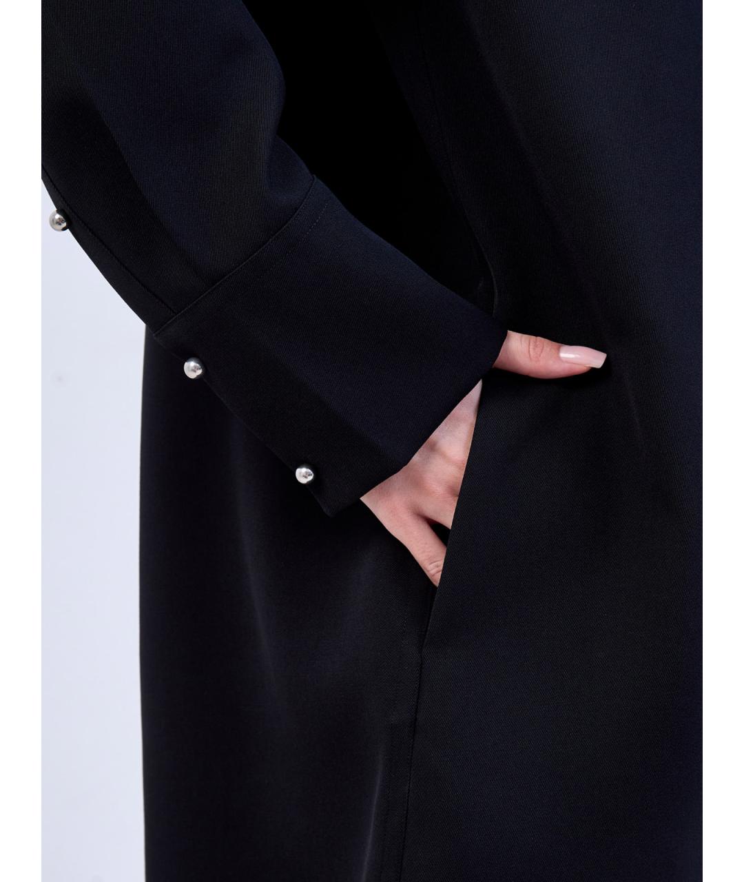 JIL SANDER Черное шерстяное повседневное платье, фото 5