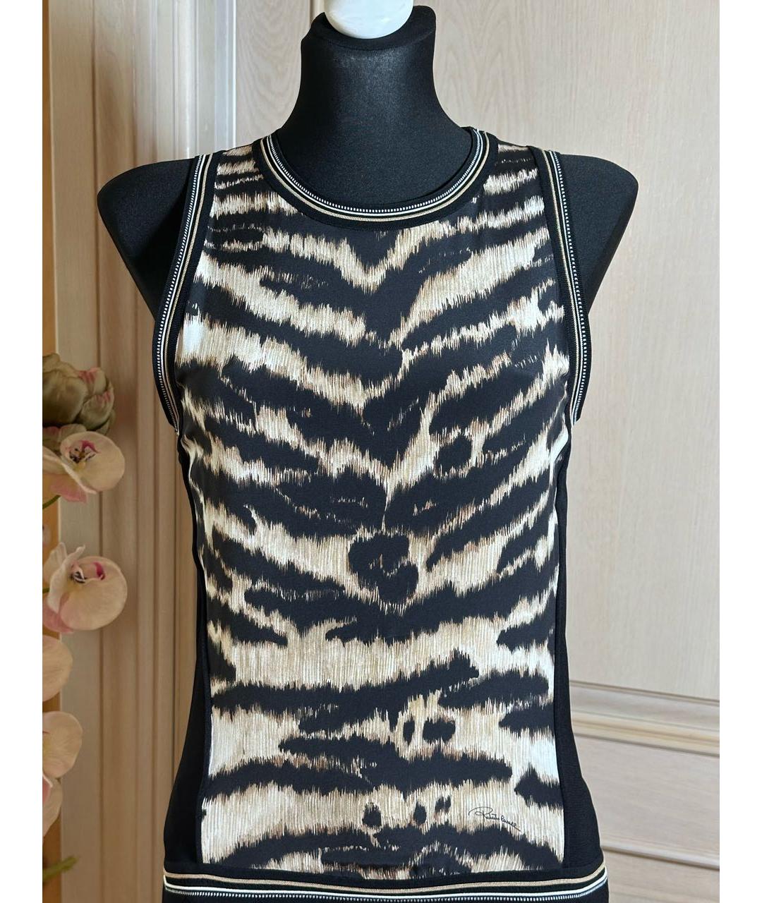 ROBERTO CAVALLI Черное вискозное повседневное платье, фото 2