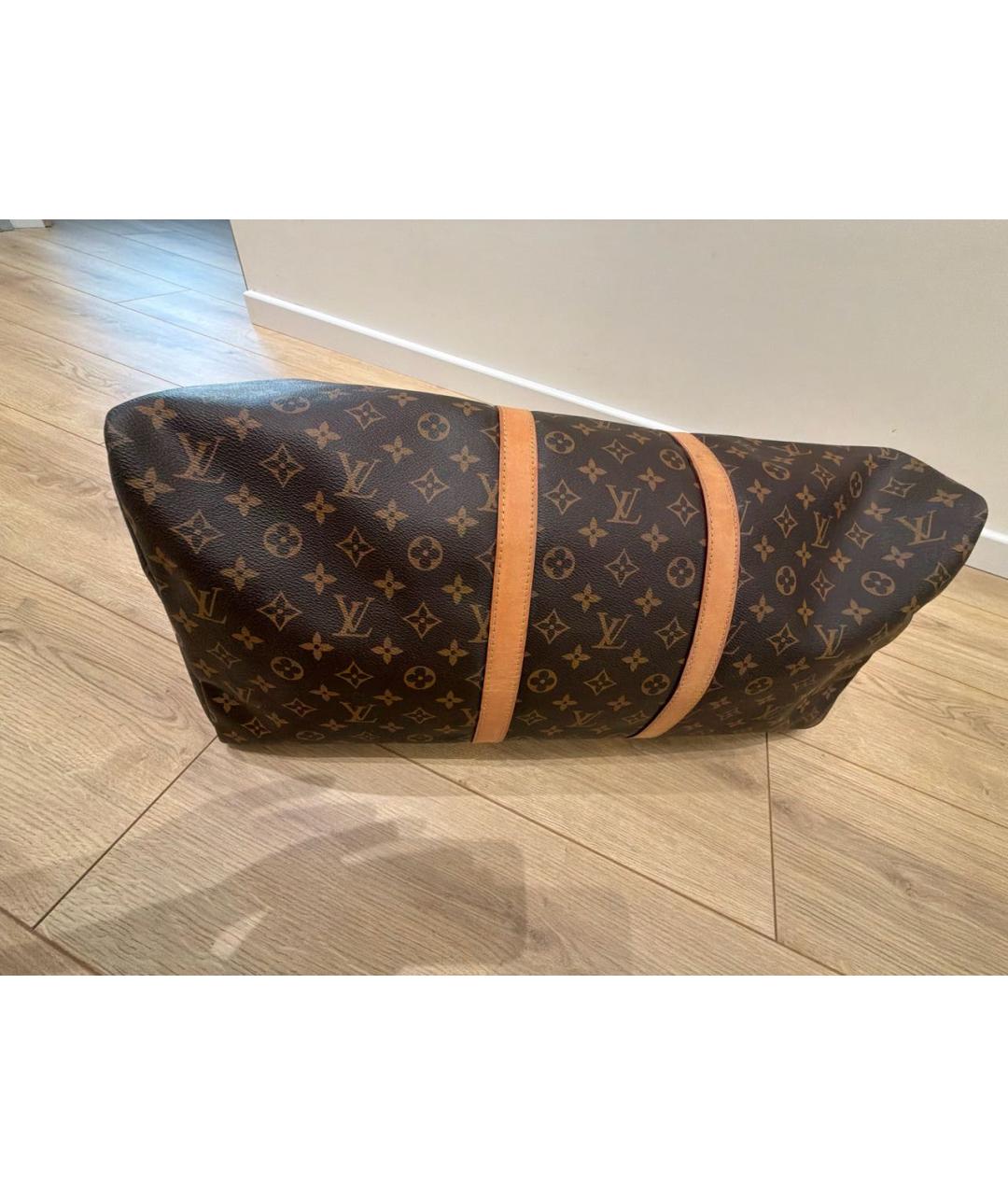LOUIS VUITTON Бежевая кожаная дорожная/спортивная сумка, фото 3