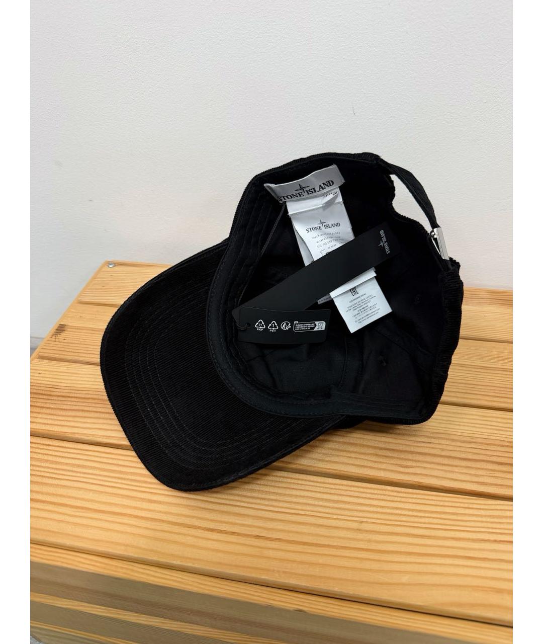 STONE ISLAND Черная хлопковая кепка/бейсболка, фото 4