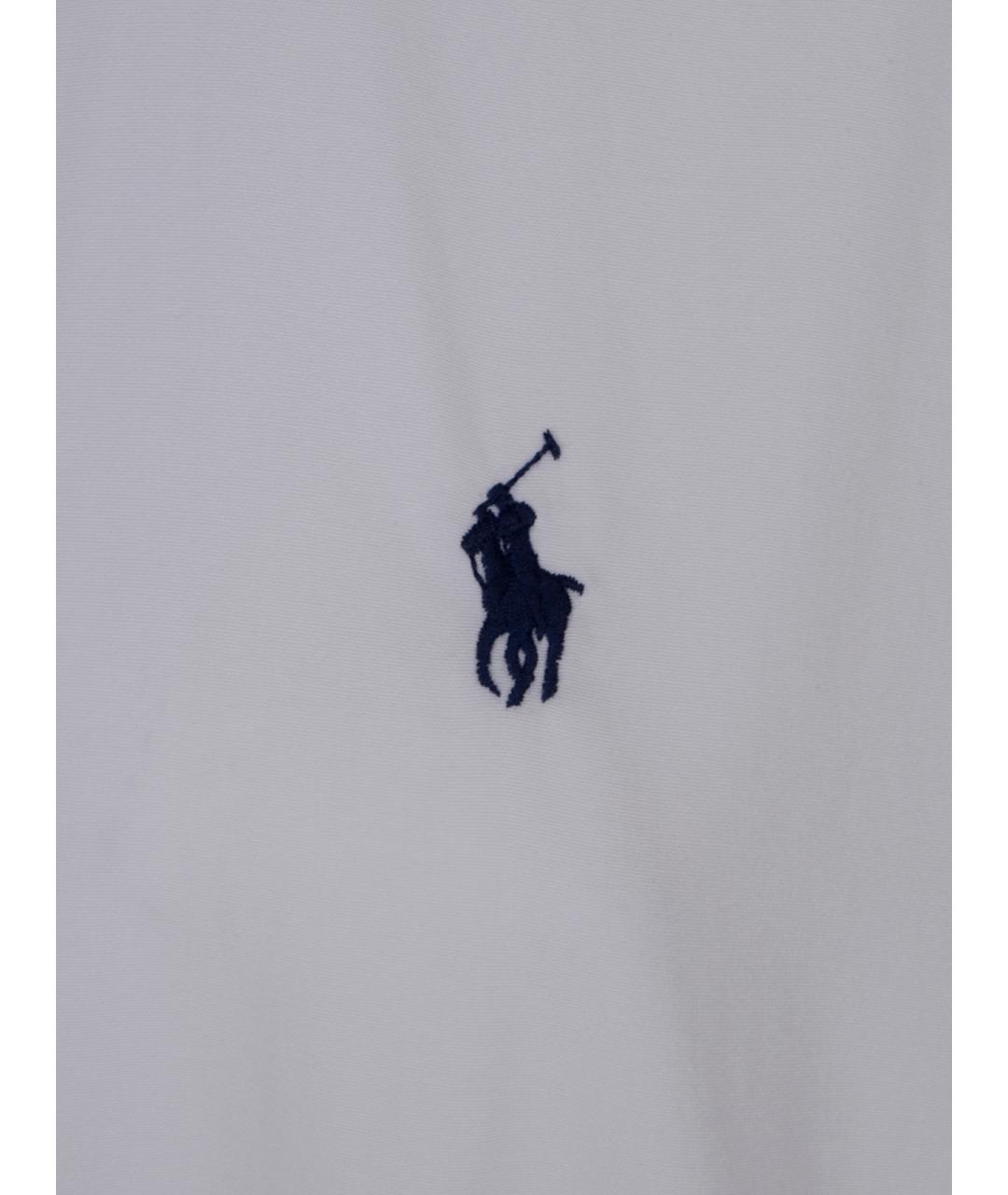 POLO RALPH LAUREN Белое хлопковое повседневное платье, фото 3