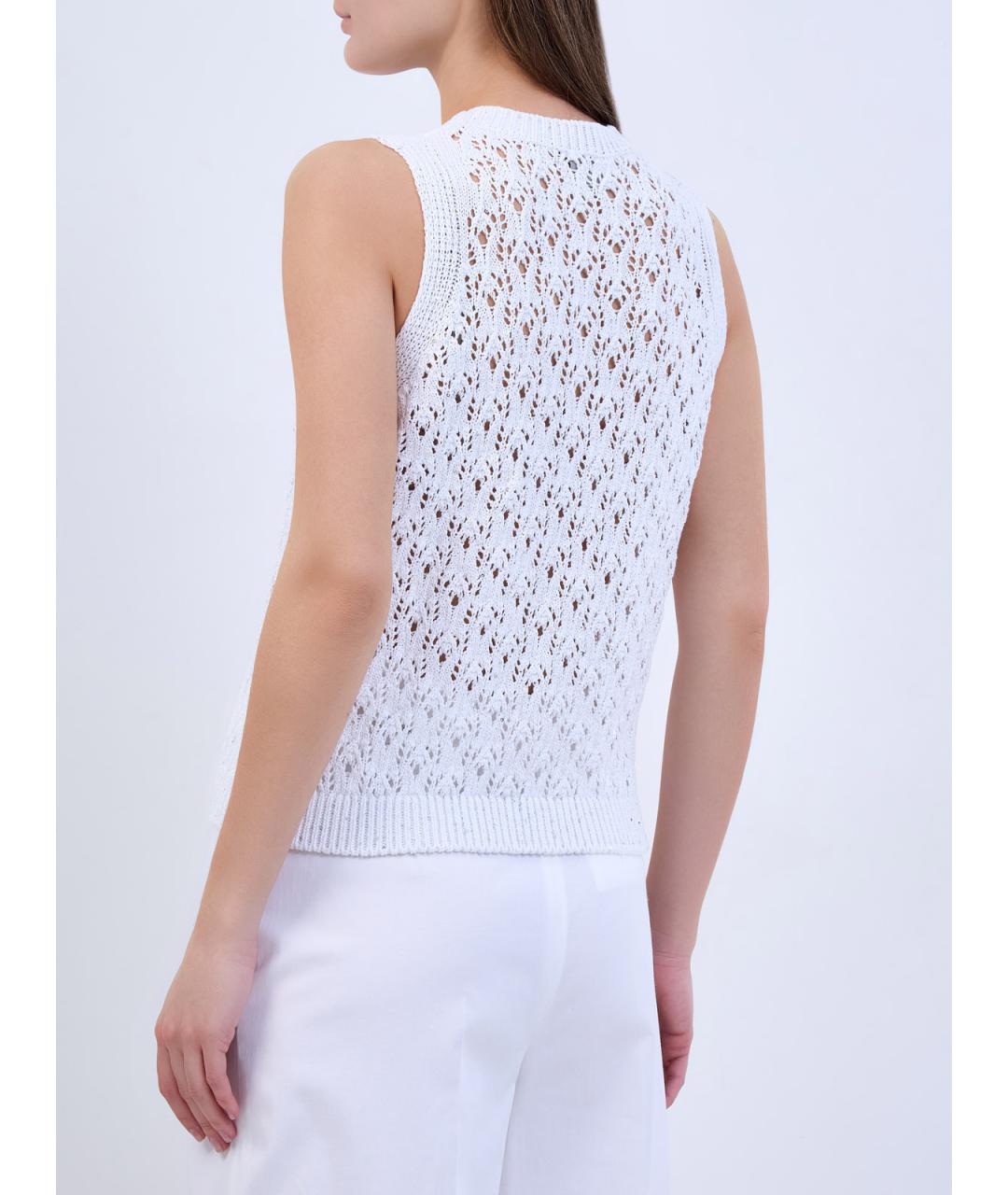 ELEVENTY Белая хлопковая майка, фото 4