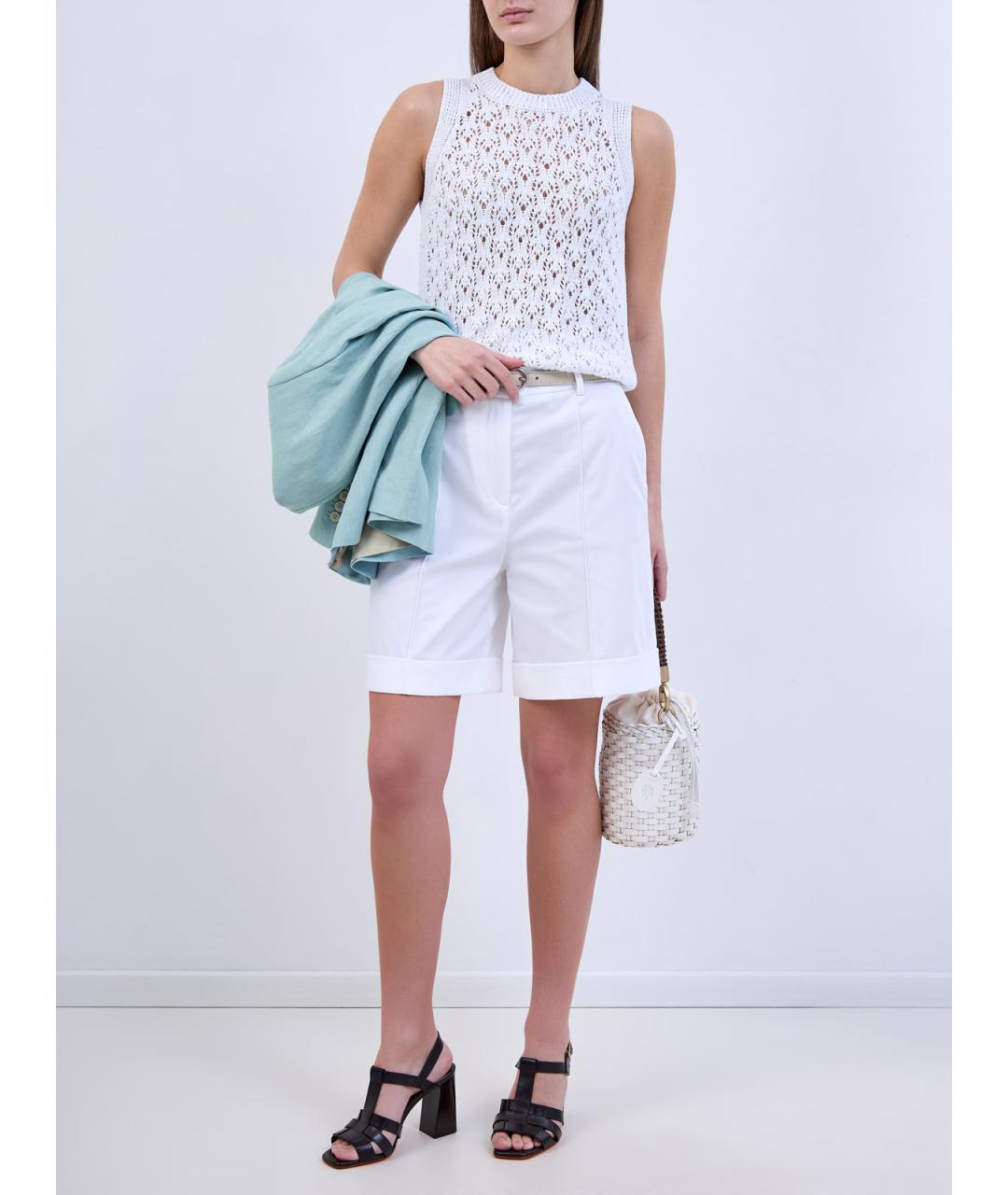 ELEVENTY Белая хлопковая майка, фото 2