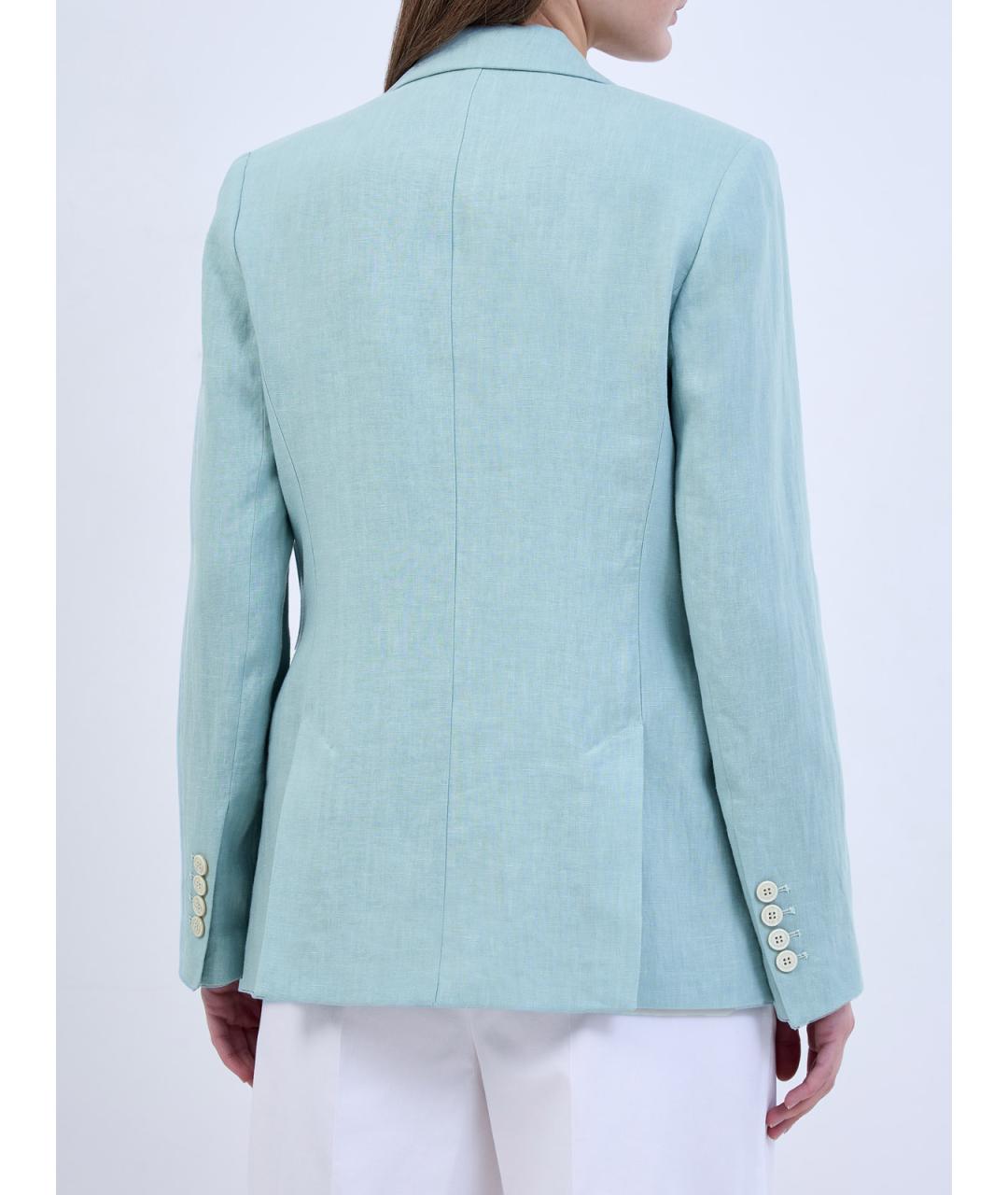 ELEVENTY Голубой льняной жакет/пиджак, фото 4