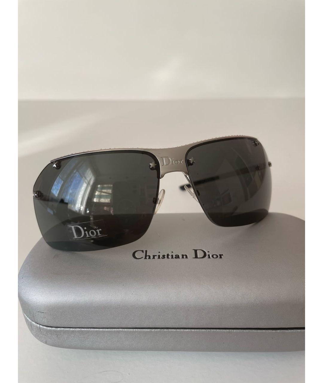 CHRISTIAN DIOR Черные металлические солнцезащитные очки, фото 4