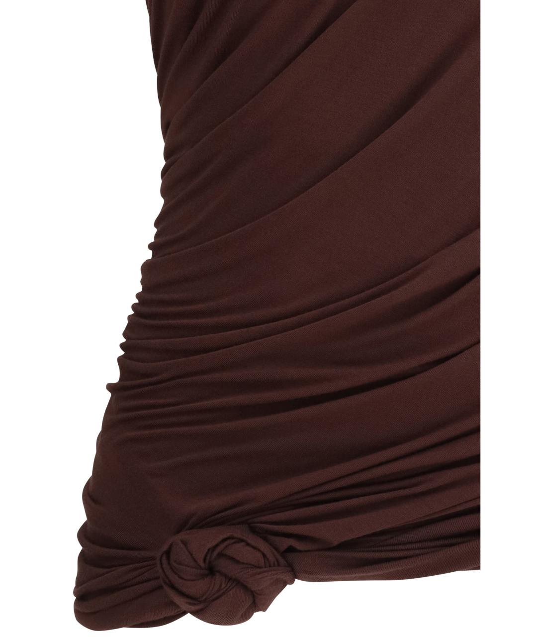 MAGDA BUTRYM Коричневая хлопковая футболка, фото 3