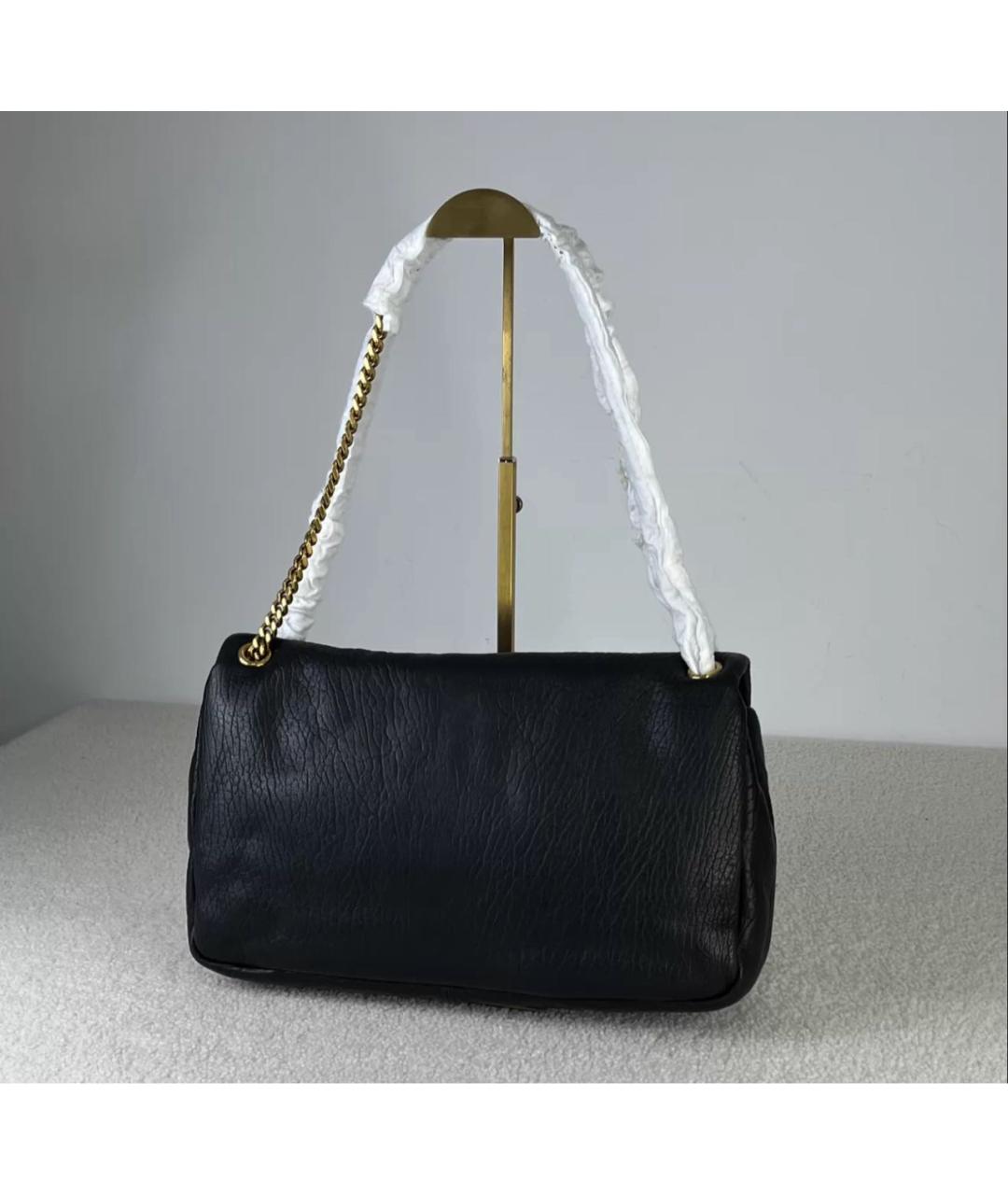 SAINT LAURENT Черная кожаная сумка через плечо, фото 5