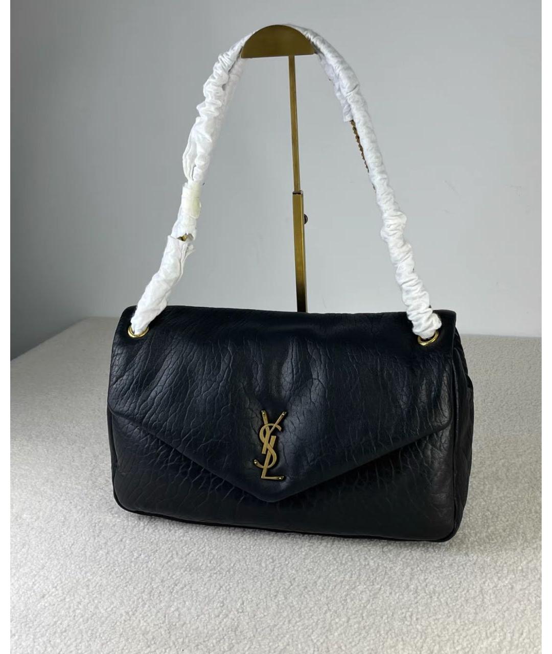 SAINT LAURENT Черная кожаная сумка через плечо, фото 2
