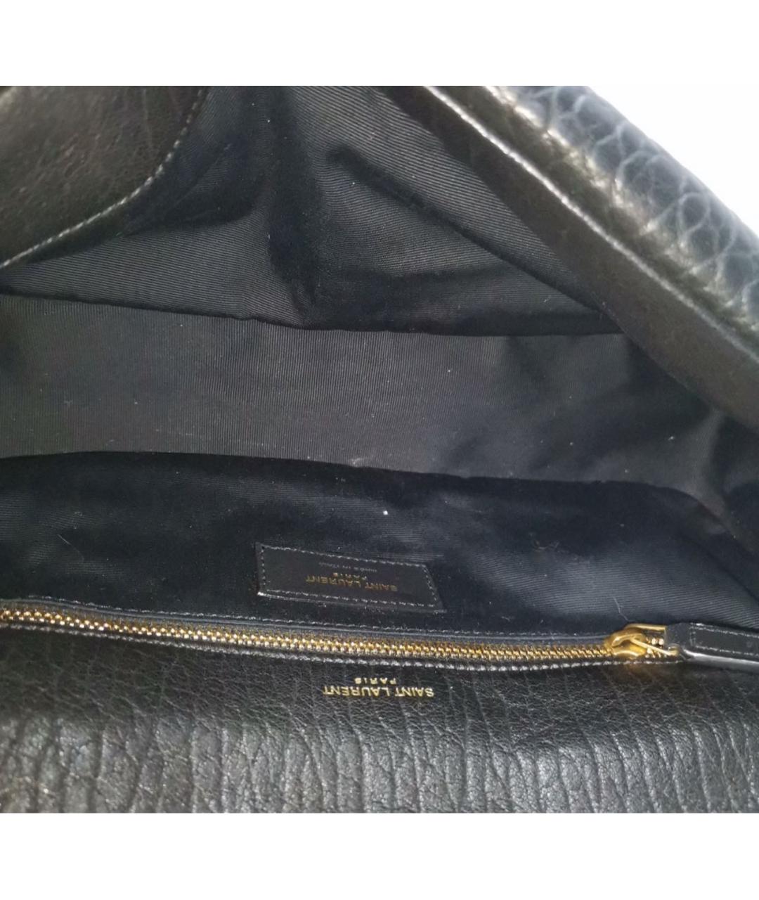 SAINT LAURENT Черная кожаная сумка через плечо, фото 4