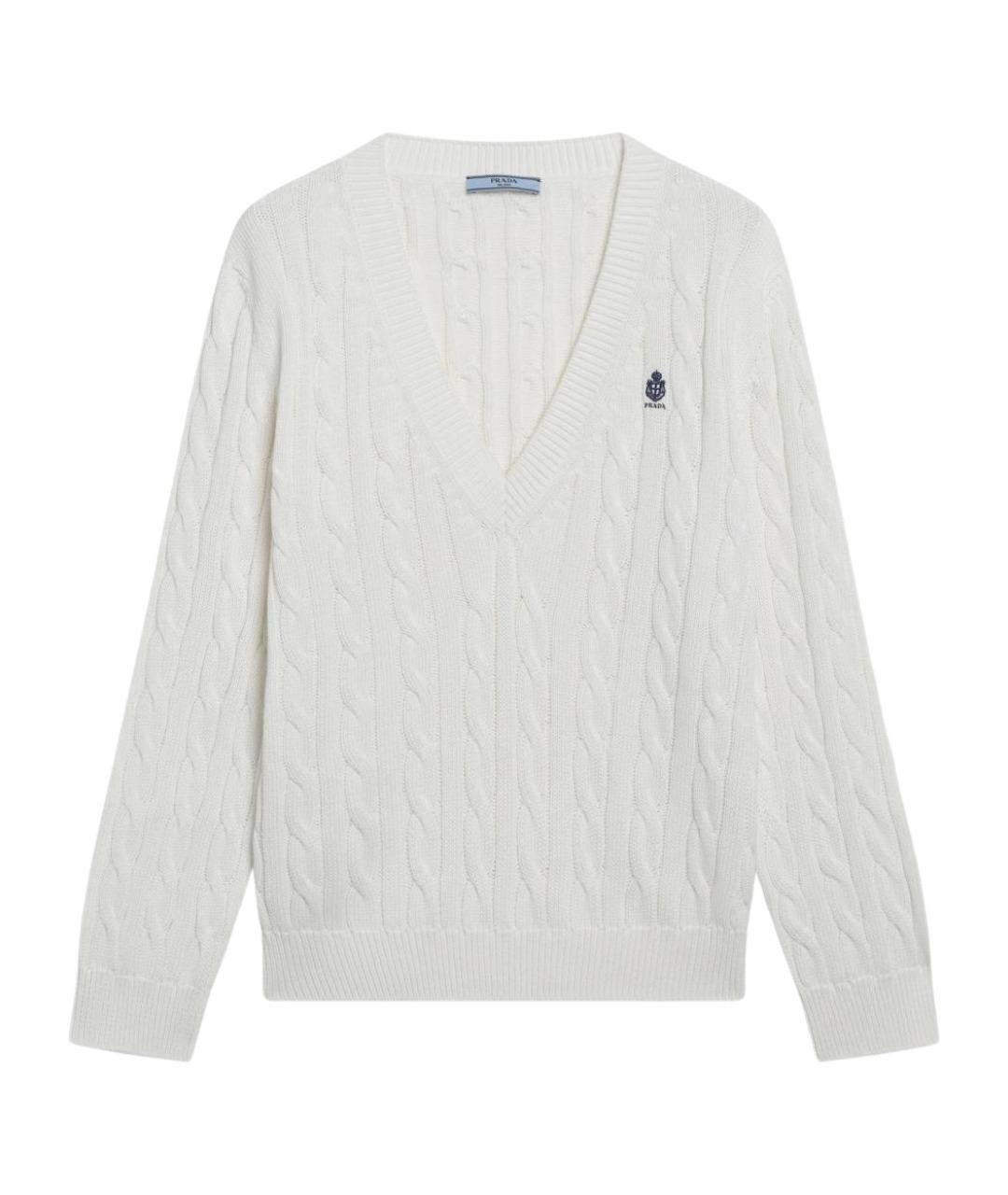 PRADA Белый хлопковый джемпер / свитер, фото 1