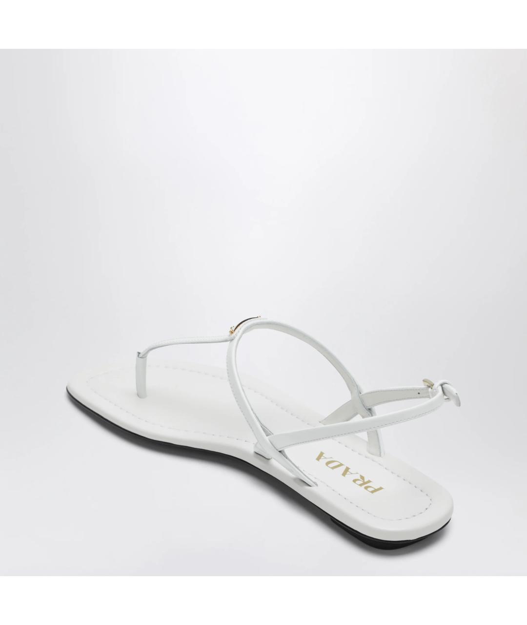 PRADA Белые кожаные сандалии, фото 2